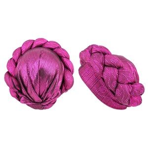 Pink Braided Turban Head Covering Hat